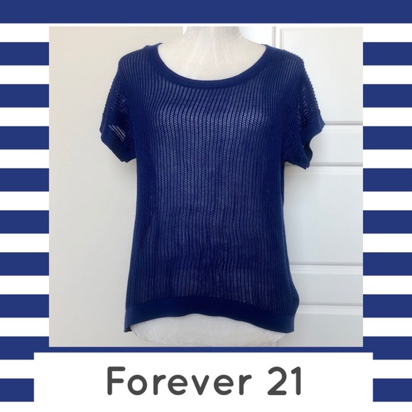 Forever 21 Tops - Forever 21 Mesh Top Royal Blue Size S